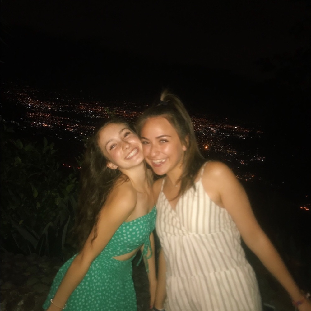 Mixology Kelly green romper with cut out